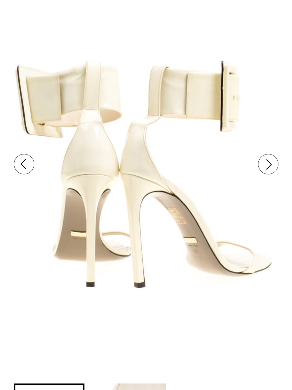 Gucci Cream Patent Leather Ankle-Strap High Heels - Picture 3 of 7